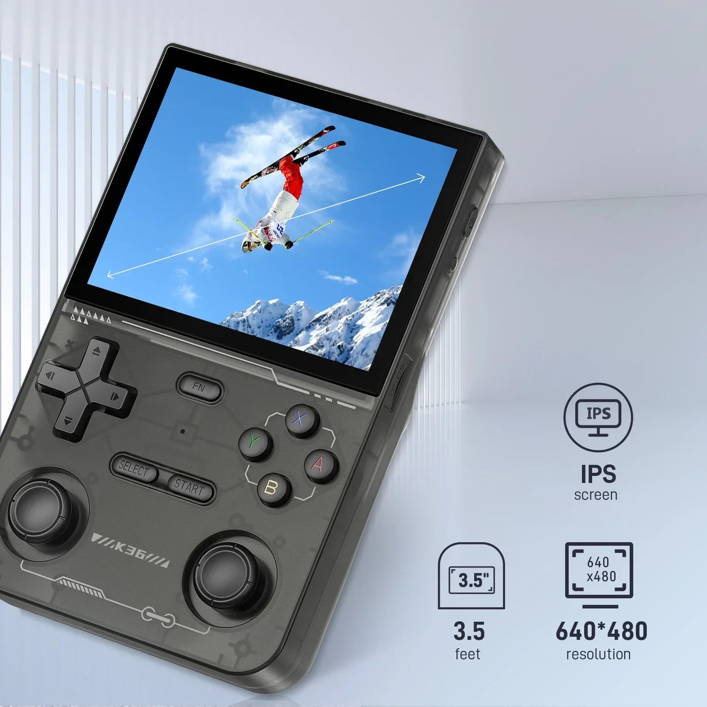 Konsola Retro K36 – 3.5” IPS, 64 GB, 16000+ Gier, 20+ Emulatorów | Biały / Czarny / Fioletowy
