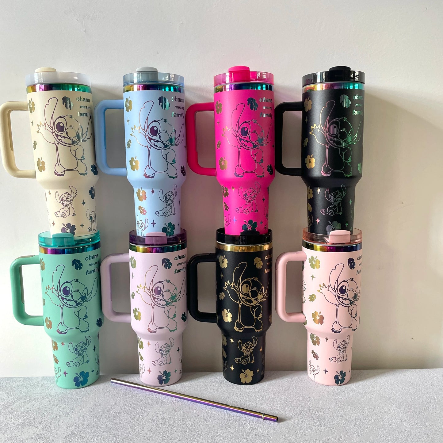 Stitch Kubek Termiczny 40oz ze Słomką – Stal Nierdzewna