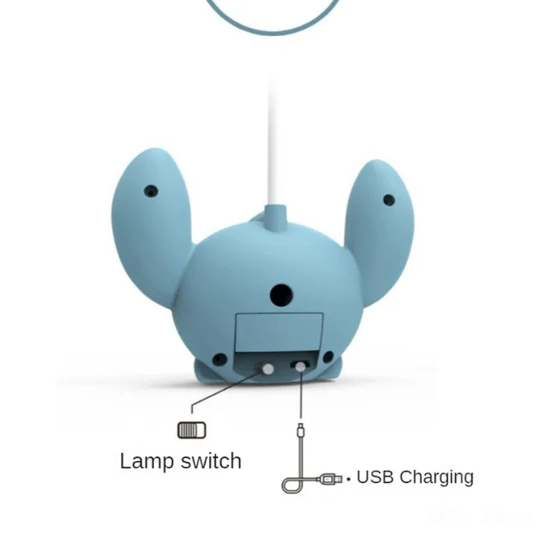 LED Lilo & Stitch Lampka Biurkowa z Ostrzałką – Składana Lampka Nocna USB