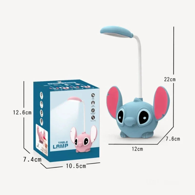 LED Lilo & Stitch Lampka Biurkowa z Ostrzałką – Składana Lampka Nocna USB