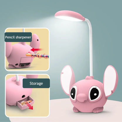 LED Lilo & Stitch Lampka Biurkowa z Ostrzałką – Składana Lampka Nocna USB